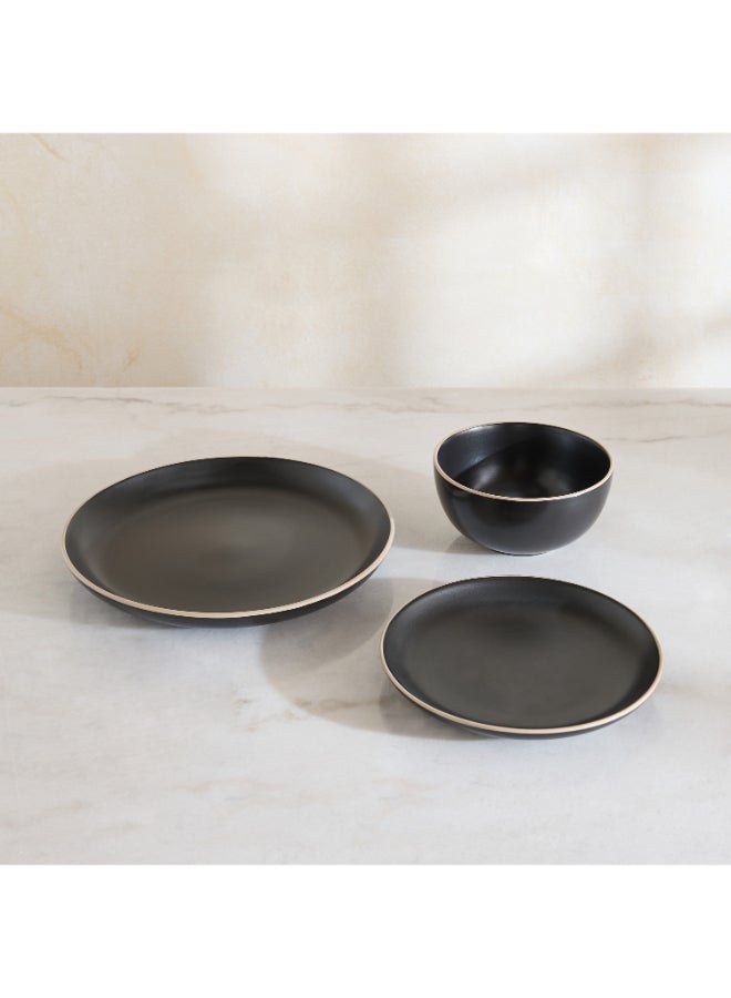 Home Box Eleganza 12-Piece Dinner Set - Black and Gold - Image 2